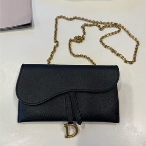 Dior Long Saddle Wallet with Chain